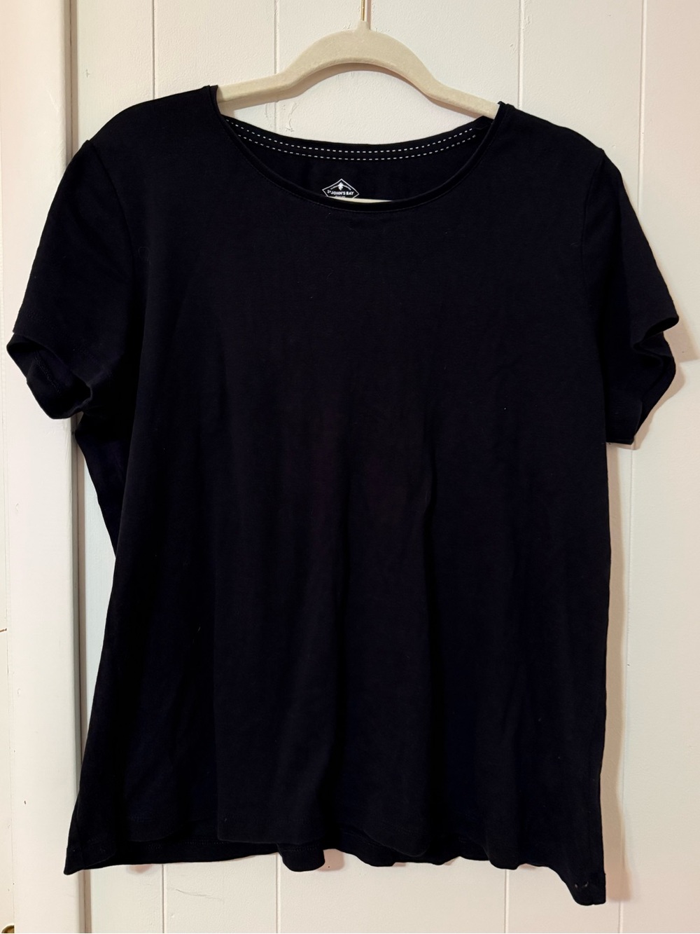 St. John's Bay Black Short Sleeve Crewneck Tee - Women's